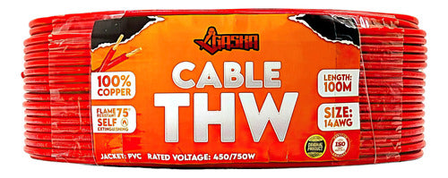 Cable Thhn 14awg 10 Metros 100% Cobre Gaska