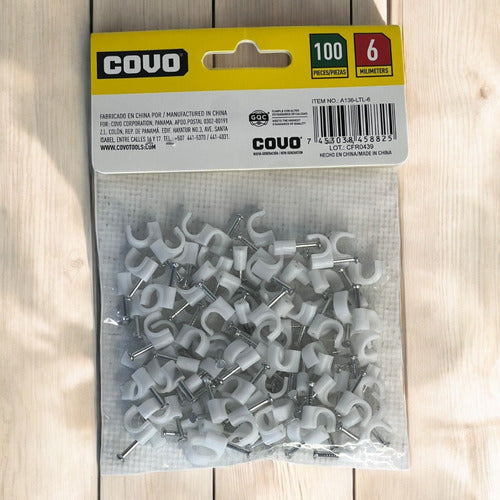 Grapas Para Cables Con Clavos 6mm 100pzs Covo
