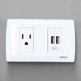 Toma Con Doble Puerto Usb Blanco 15amp Orus