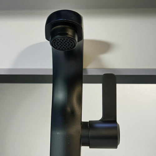 Llave Griferia De Lavamanos Negro Mate Orus