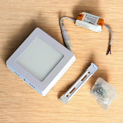 Panel Led Cuadrado Sobreponer 6w 6500k 85-265v Run