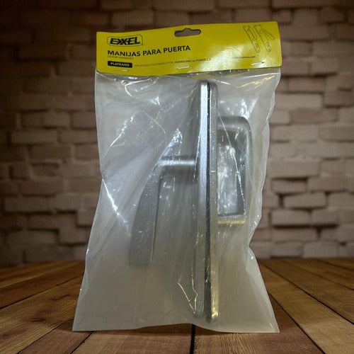 Cerradura De Manilla Para Puerta Fija/movil Plata Exxel