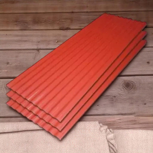 Lamina De Polipropileno Rojo Canal Ondulado De 3,66mt