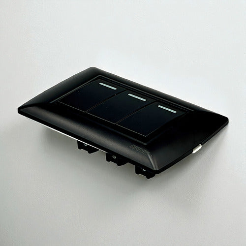Interruptor Triple Negro Mate 10amp Orus