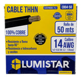 Cable Thhn 14awg Rollo 50 Metros Lumistar - GASKA