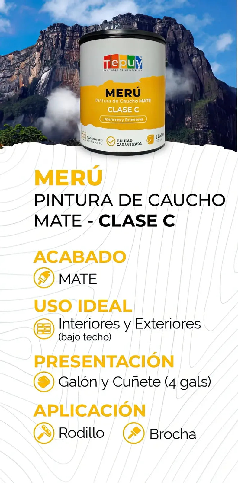 Pintura De Caucho 4G Meru Tepuy Clase C - GASKA