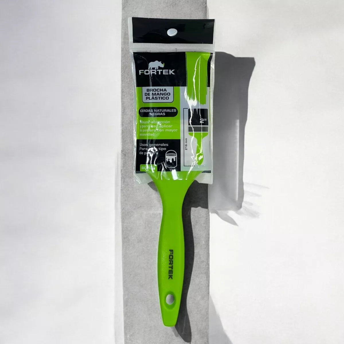 Brocha 2" Mango Plastico Verde Fortek