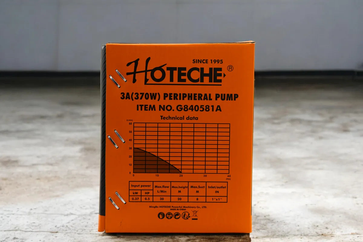 Bomba De Agua 1/2 370w 30 Litros X Min, 20mts Altura Hoteche