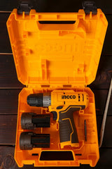 Set Taladro Inalámbrico Con Mecha Y 2 Baterías 12v Ingco