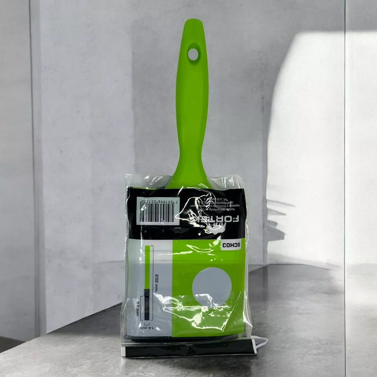 Brocha 3" Mango Plastico Verde Fortek