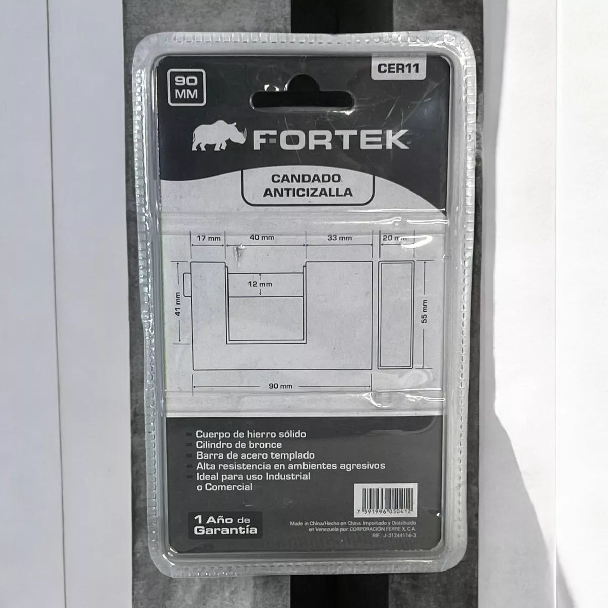 Candado Anticizalla De Hierro 90MM Fortek