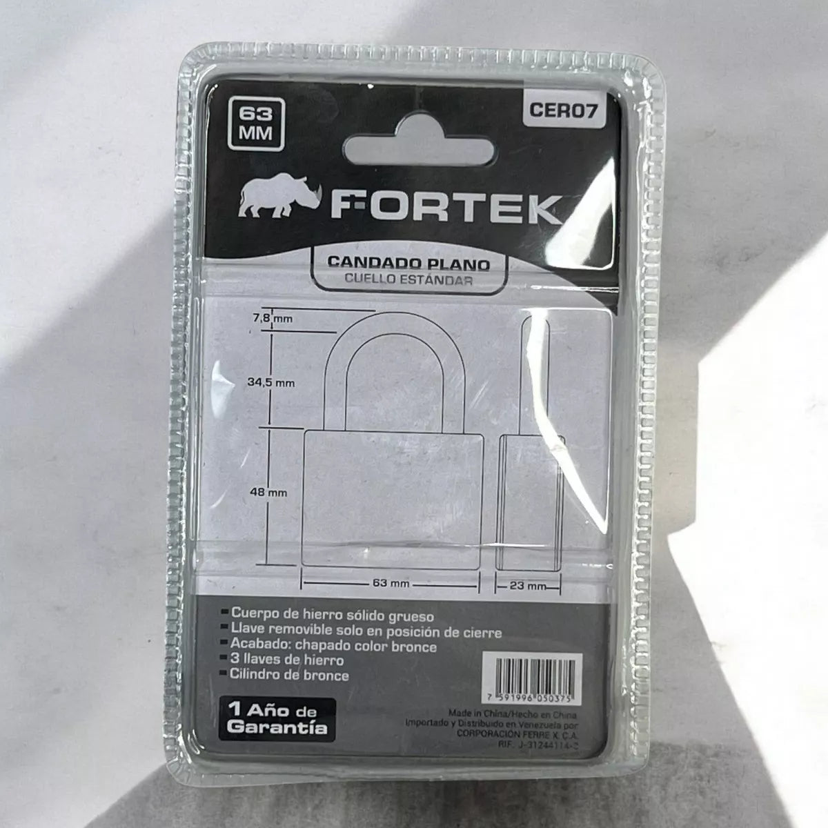 CANDADO DE HIERRO 63MM FORTEK