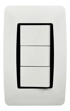 Interruptor Triple Moderna Blanco 127-250V 10AMP Lumistar