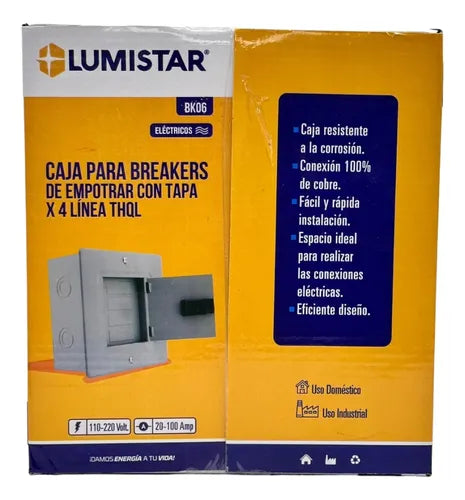 Tablero de embutir 4 lineas c/tapa THQL 20-100AMP Lumistar
