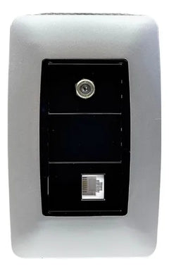 Toma Coaxial Y Telef½nica Moderna Gris  Lumistar