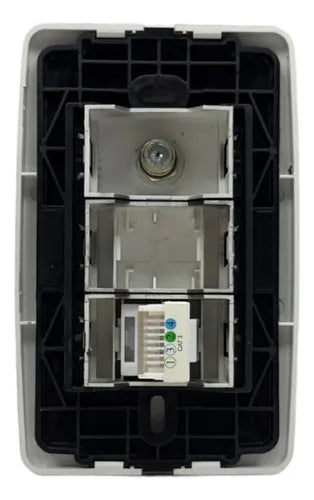 Toma Coaxial Y Telefónica Moderna Gris  Lumistar