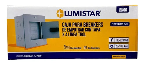 Tablero de embutir 4 lineas c/tapa THQL 20-100AMP Lumistar
