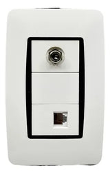 Toma Coaxial Y Telefónica Moderna Blanco Lumistar - GASKA