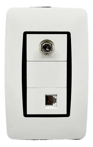 Toma Coaxial Y Telefónica Moderna Blanco Lumistar - GASKA
