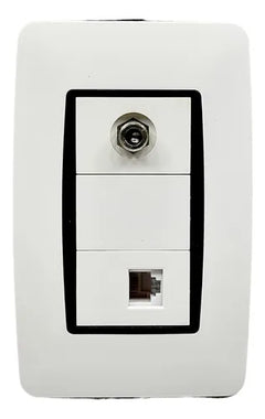 Toma Coaxial Y Telef½nica Moderna Blanco Lumistar