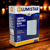 Vapoleta Led Cuadrada Decorativa Negra 4lineas 24W 85-265V 6500K IP54 Lumistar