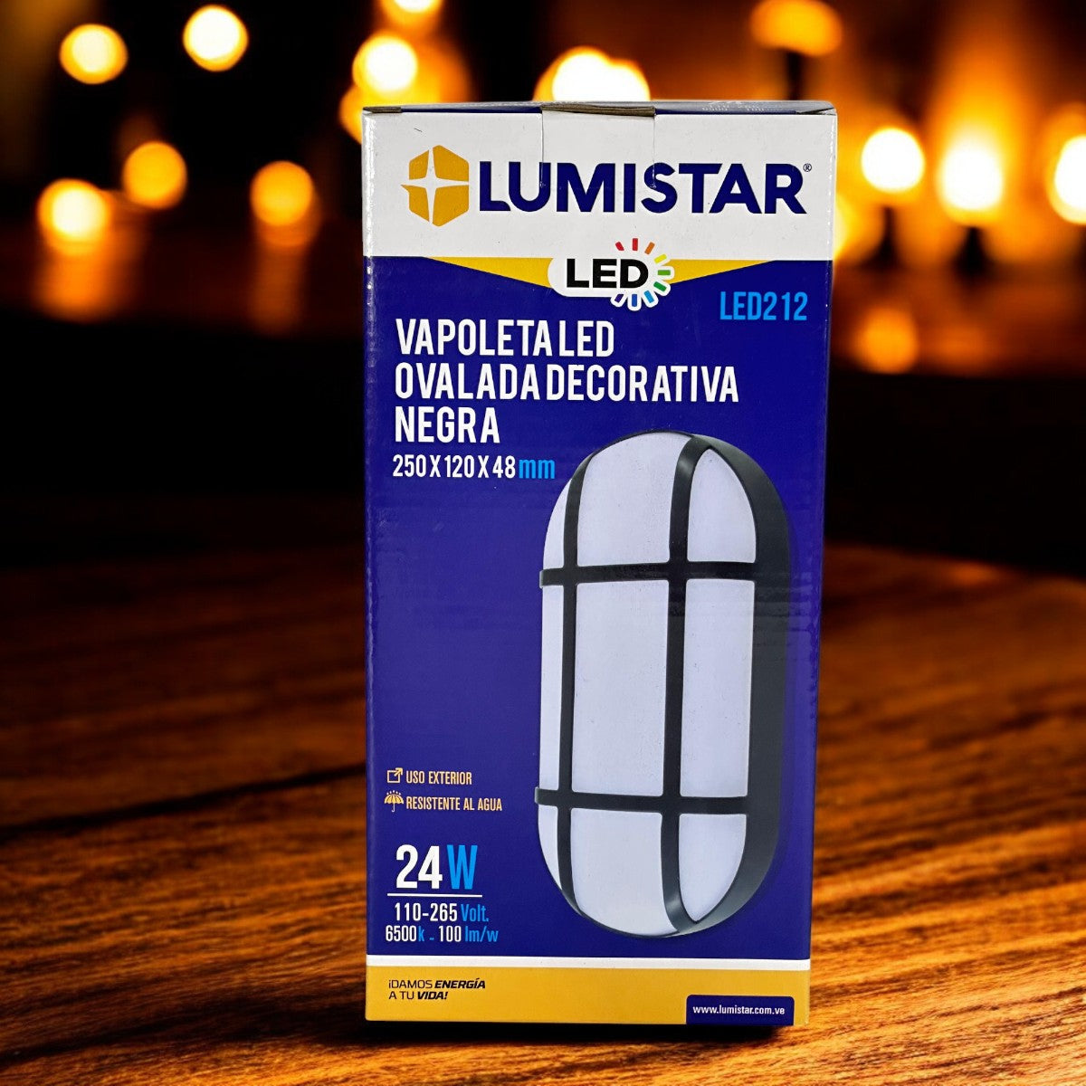 Vapoleta Led Ovalada decorativa Negra 24W 85-265V 6500K IP54 Lumistar