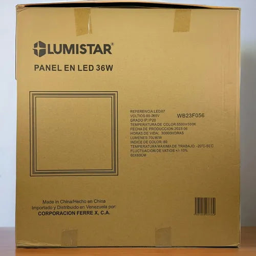 Panel Led 60X60 36W Luz Blanca 85-265V Lumistar - GASKA