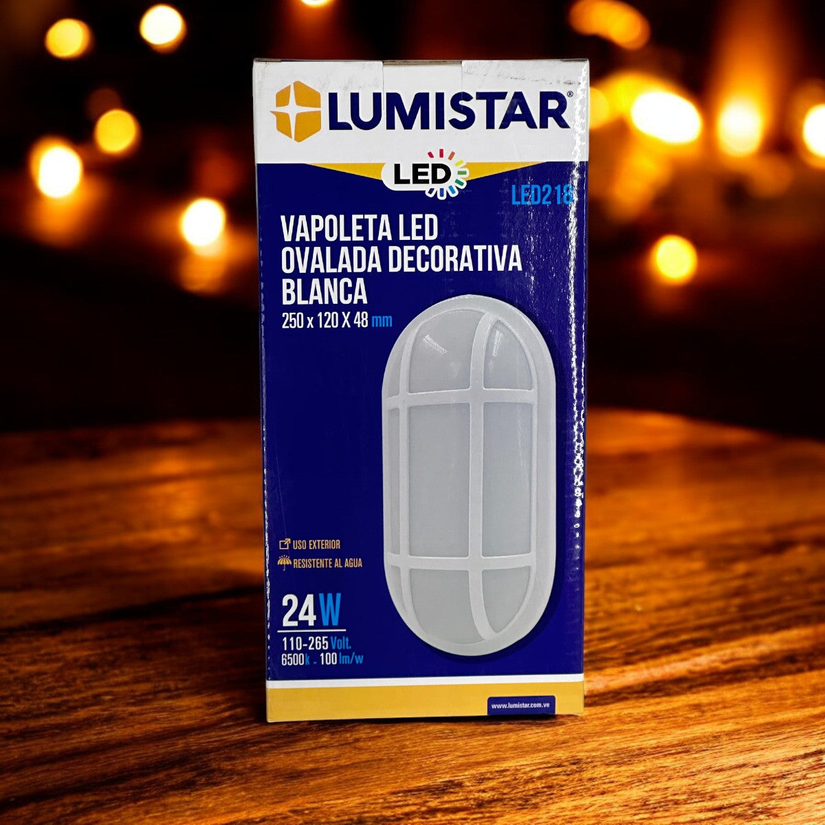 Vapoleta Led Ovalada Decorativa Blanca 24W 85-265V 6500K IP54 Lumistar