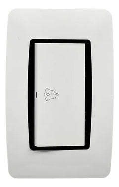Pulsador De Timbre Moderna Blanco Lumistar