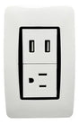 Toma Con Puerto Usb Moderna Blanco Lumistar - GASKA