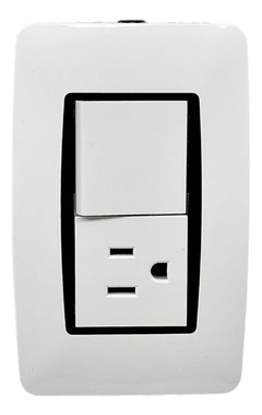Interruptor - Toma Corriente 3WAY Blanco Moderna Lumistar