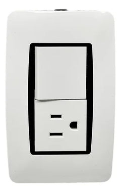 Interruptor Tomacorriente Moderna Blanco Lumistar