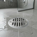 Rejilla Centro Piso Standard Con Cuello Cromada Wadfow