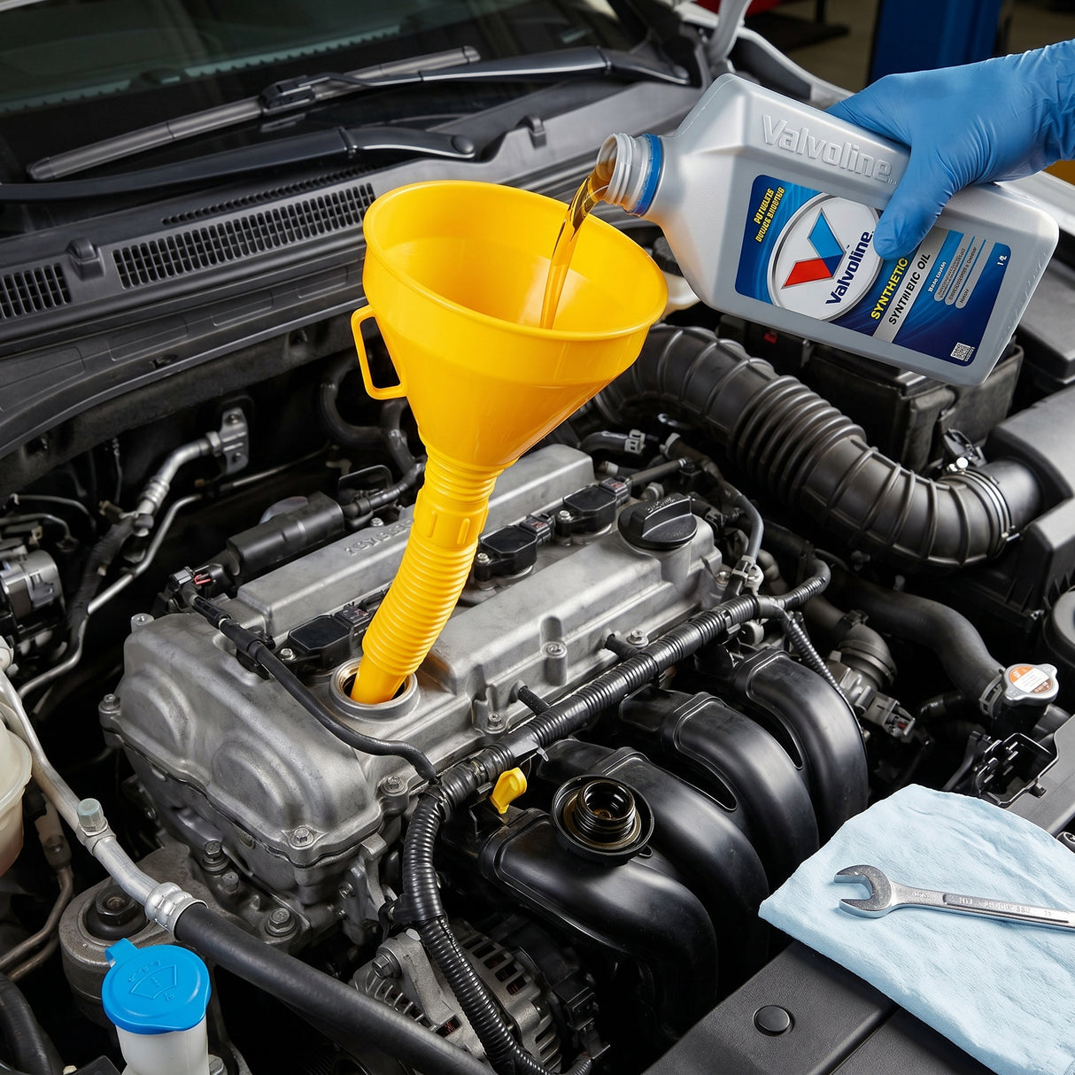 Embudo Automotriz Con Malla Filtro Y Dispensador Ajustable Exxel