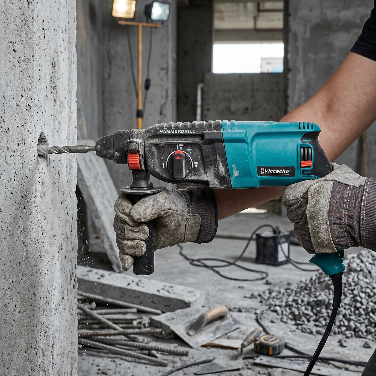 Rotomartillo 900w De Cuatro Funciones Industrial Victeche