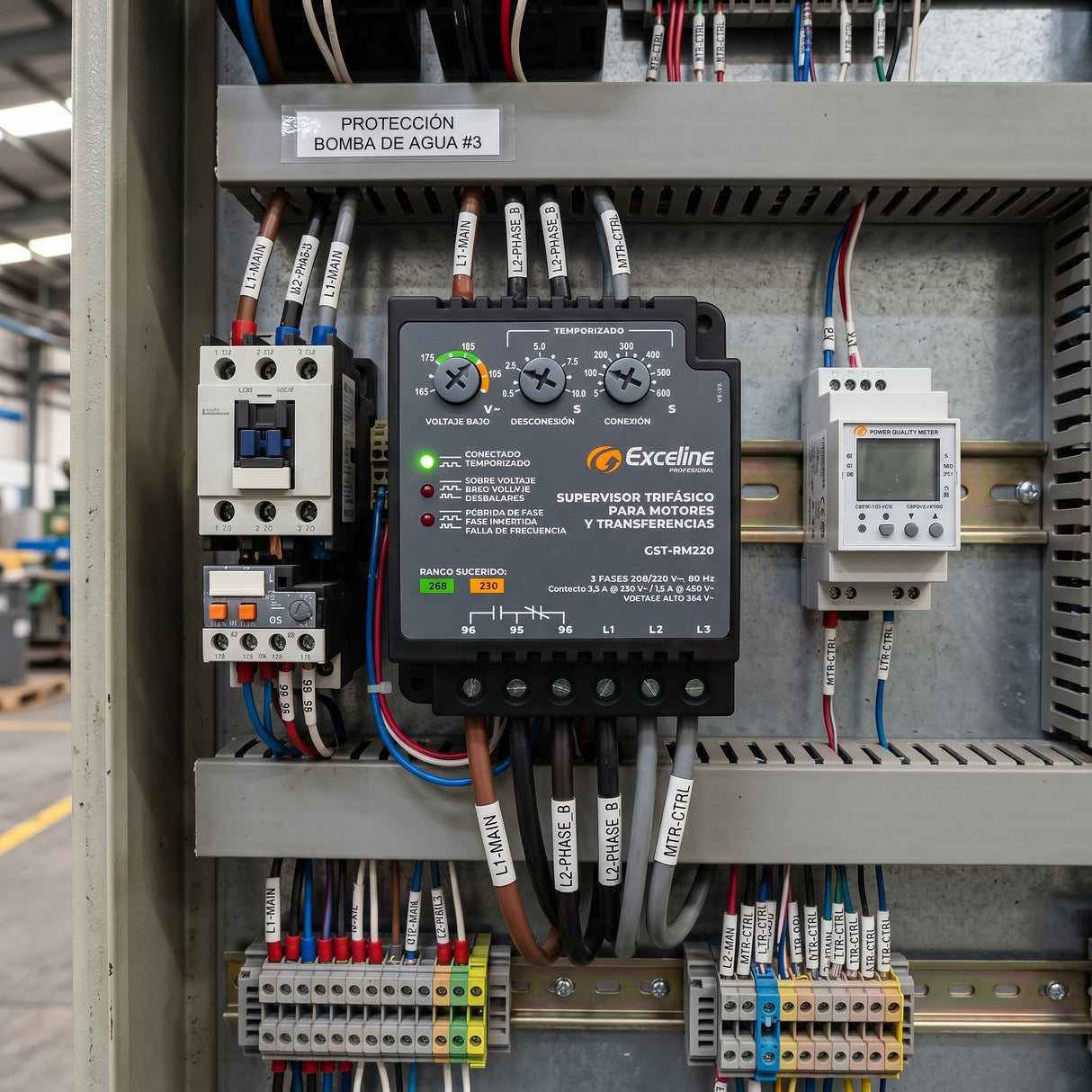 Supervisor De Voltaje Trifásico 220v Exceline