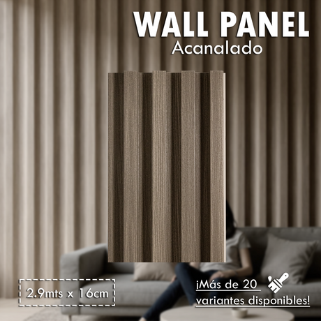 Wall Panel Acanalado Pvc 16cm X 2.9m Wpc