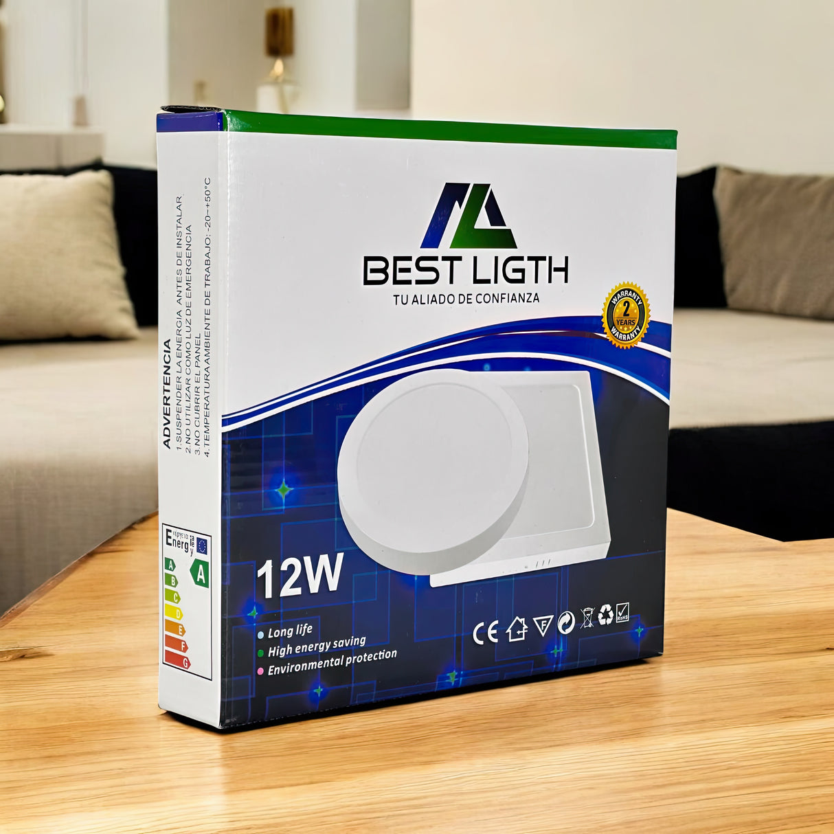 Panel Led Redondo Superficial 12W 110-265V Best Ligth