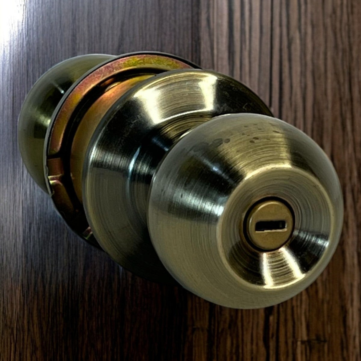 CERRADURA DE POMO REDONDO BAÑO BRONCE ANTIGUO FORTEK