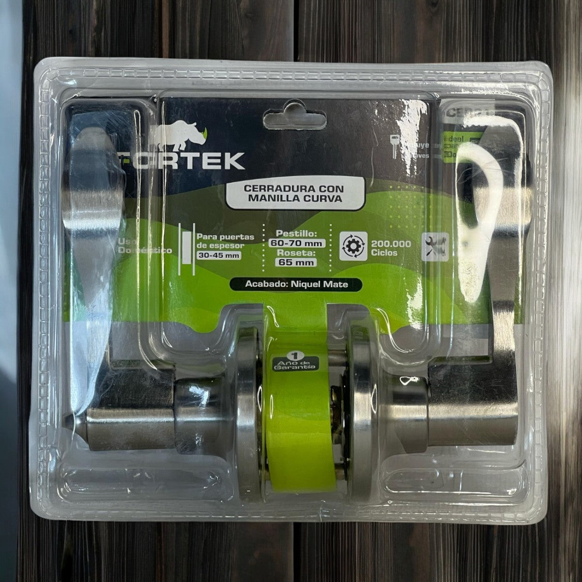 Cerradura De Manilla Curva Dormitorio Niquel Mate Fortek