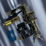 Cerradura De Manilla Recta Dormitorio Bronce Antiguo Fortek