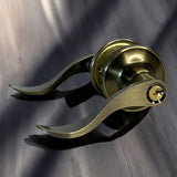 Cerradura De Manilla Recta Dormitorio Bronce Antiguo Fortek