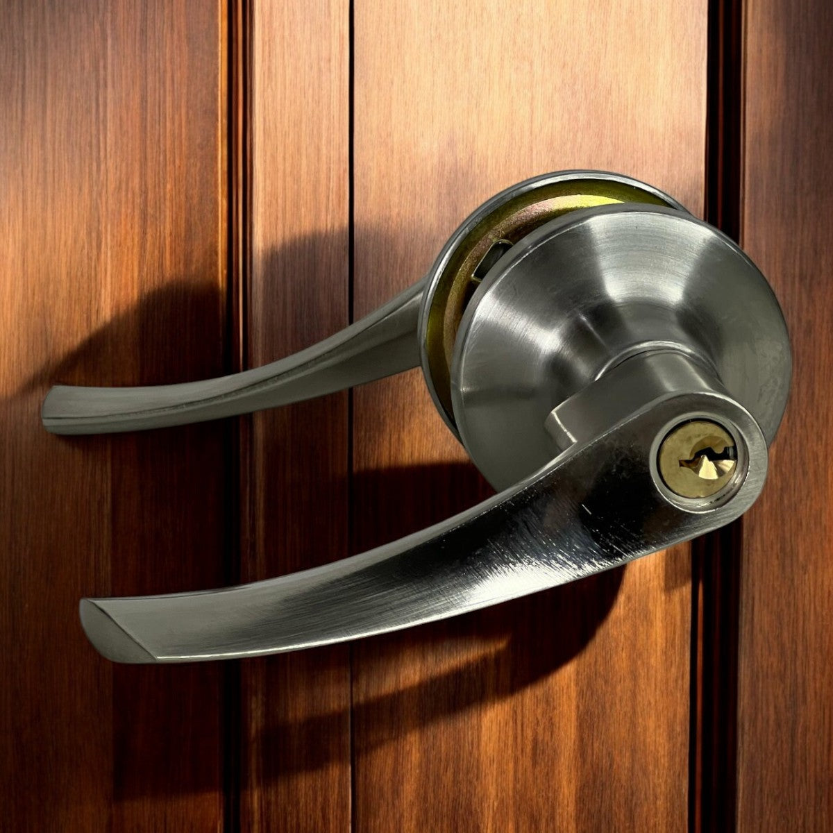 Cerradura de Manilla Curva Dormitorio Niquel Mate Fortek