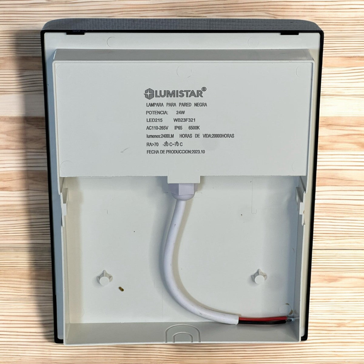 Vapoleta Led Cuadrada Decorativa Negra 24W 85-265V 6500K IP54 Lumistar