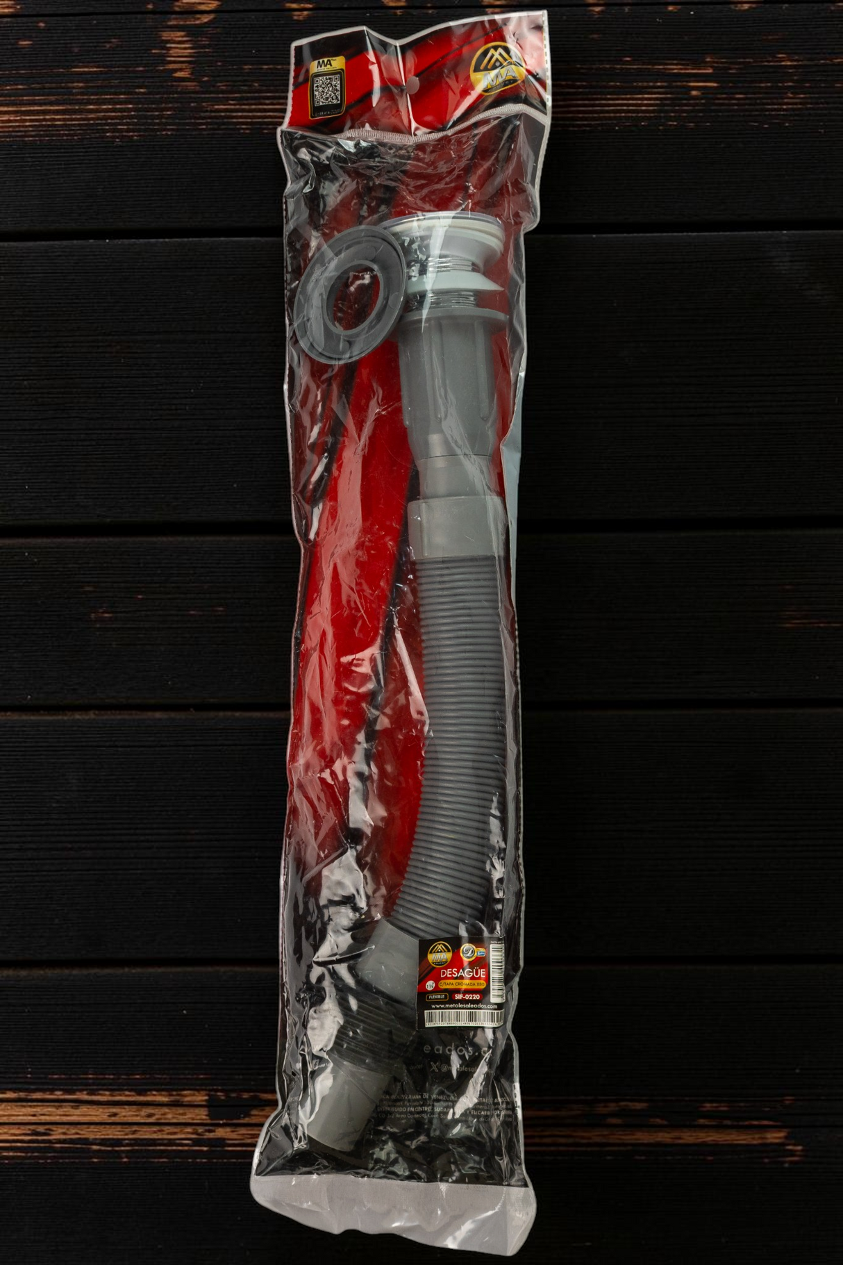 Sifón Extensible 1/4 Con Desagüe Lavamanos Metales Aleados