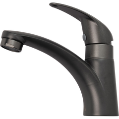 Llave Para Lavamanos Monomando Gris Oscuro Metales Aleados