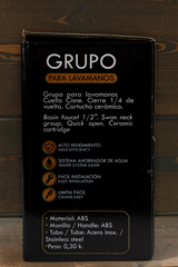 Griferia Llave Para Lavamanos Doble Cuello Cisne Corto M.a