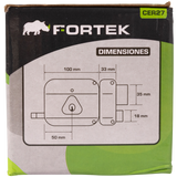 Cerradura Cuadrada De Sobreponer FORTEK