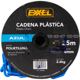 Cadena Plastica Azúl 8 Mm X 25 Mts Exxel