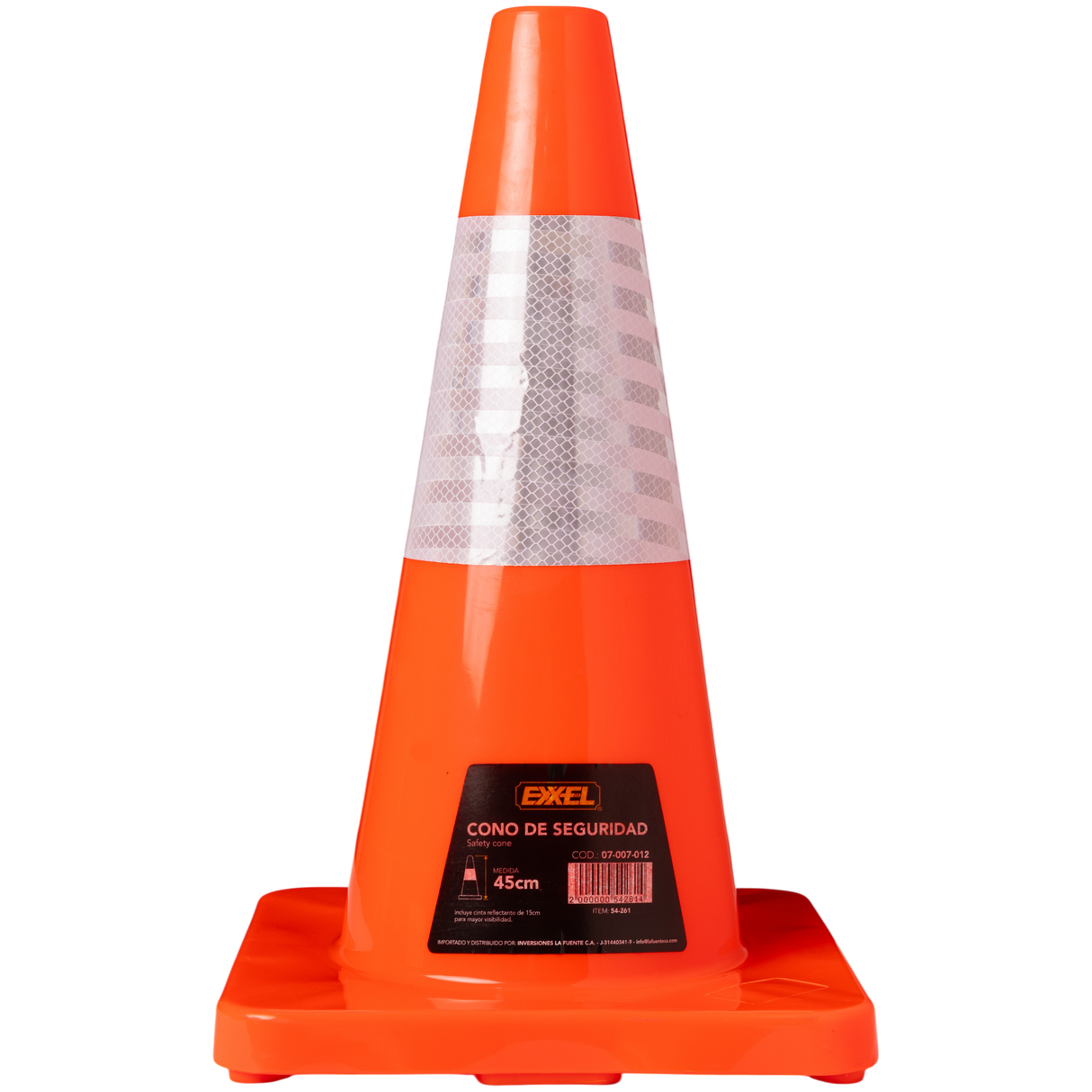 Cono Seguridad Vial 18 Pulgadas 45cm Exxel